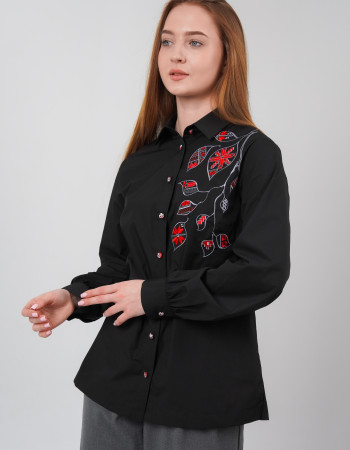 Блузка Листя чорна