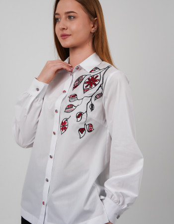 Блузка Листя біла